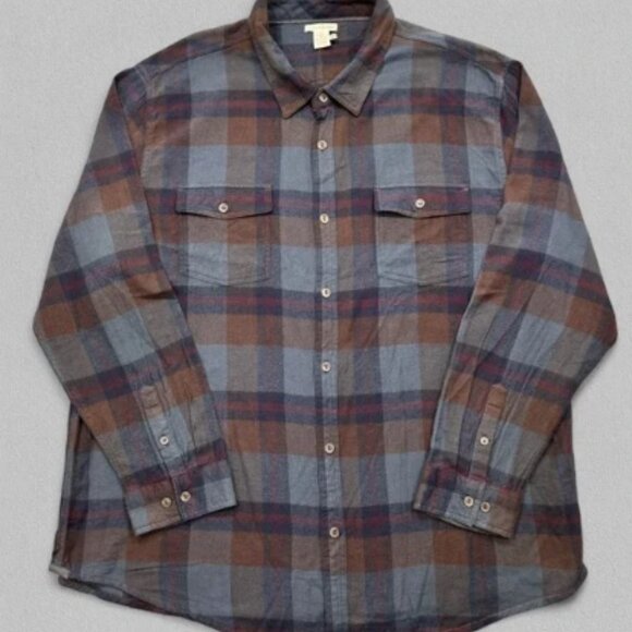 Carbon 2 Cobalt Men's Flannel Shirt Size 2XL Plaid Button Up Outdoor Cabincore - Picture 1 of 9